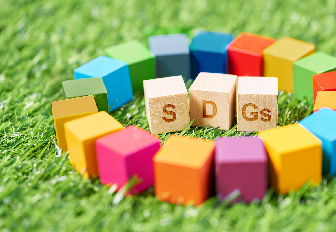 SDGsを表す色とりどりのブロック